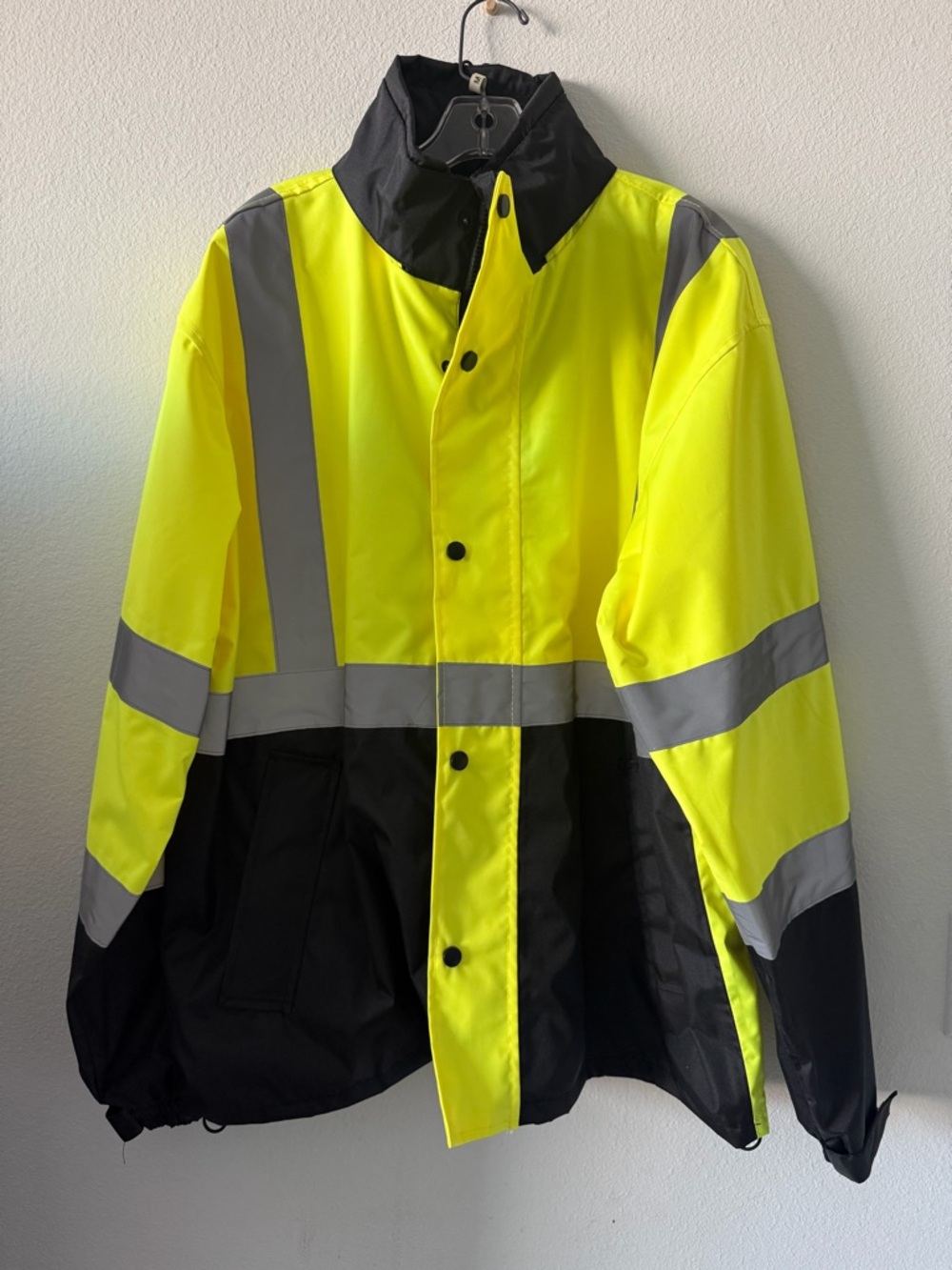 High-Visibility Yellow & Black Safety Jacket